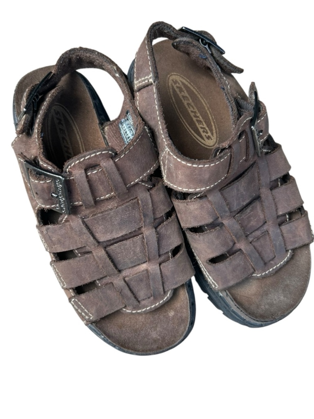 Kids' Brown Suede Fisherman Sandals Vintage Y2K Skechers Unisex